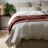 Barley Brown Linen Crinkle Throw