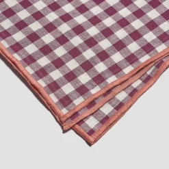 Berry Gingham 100% Linen Napkins Set of 4