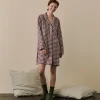 Berry Gingham Linen Night Shirt