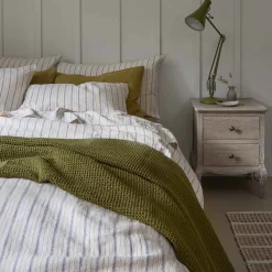 Botanical Green Waffle Cotton Throw