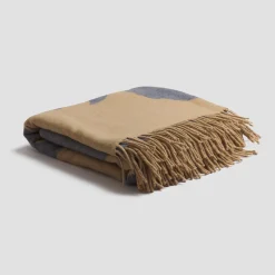 Dusk Blue Botanical Wool Blanket