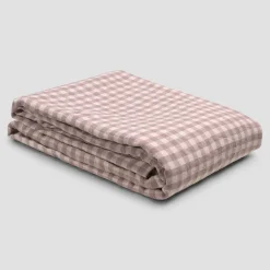 Elderberry Gingham 100% Linen Duvet Cover