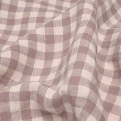 Elderberry Gingham 100% Linen Flat Sheet