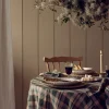 Fern Green Dallington Plaid 100% Linen Tablecloth