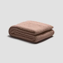 French Rose Waffle Cotton Throw