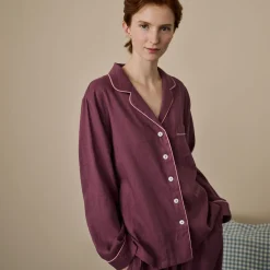 Fresh Fig Linen Pajama Shirt