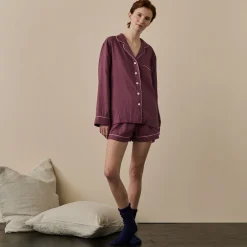 Fresh Fig Linen Pajama Shorts Set