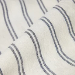 Ivory Kemptown Stripe Linen Blend Flat Sheet