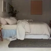 Mushroom Gingham Linen Blend Duvet Cover