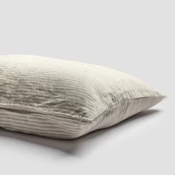 Oatmeal Stripe 100% Linen Pillowcases (Pair)