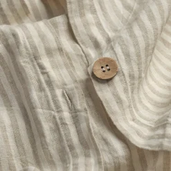 Oatmeal Stripe Linen Blend Duvet Cover