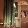 Pine Green Pembroke Stripe Linen Blend Curtains (Pair)