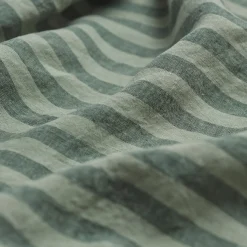 Pine Green Pembroke Stripe Linen Blend Flat Sheet