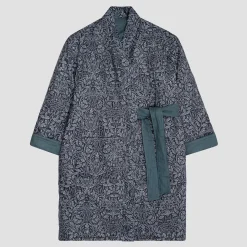 River Wandle Pure Acorn Linen Housecoat