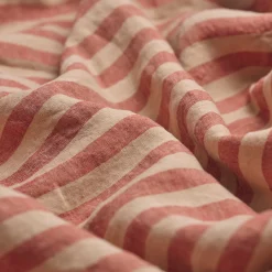 Sandstone Red Stripe 100% Linen Pillowcases (Pair)