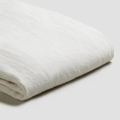 White 100% Linen Fitted Sheet