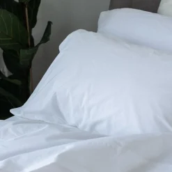White Washed Cotton Percale Fitted Sheet