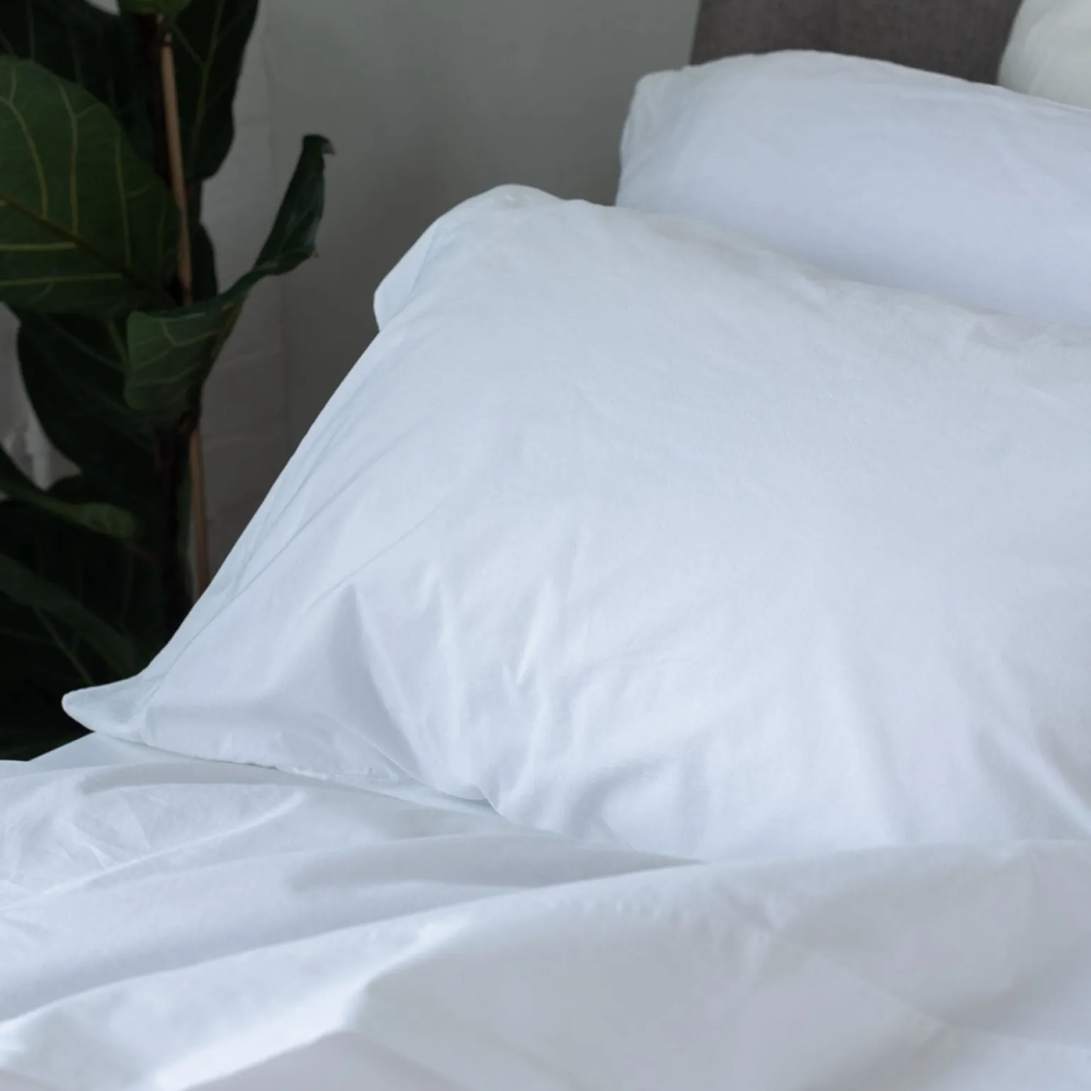 White Washed Cotton Percale Fitted Sheet